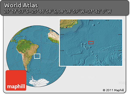 Satellite Location Map of the Area around 26° 1' 26" S, 38° 10' 29" W