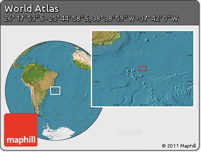 Satellite Location Map of the Area around 26° 1' 26" S, 38° 10' 29" W