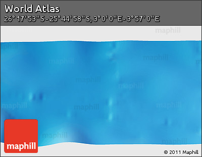 Physical 3D Map of the Area around 26° 1' 26" S, 3° 28' 30" E