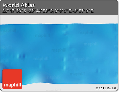 Physical 3D Map of the Area around 26° 1' 26" S, 3° 28' 30" E