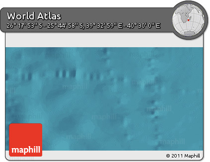 Satellite 3D Map of the Area around 26° 1' 26" S, 40° 1' 29" E