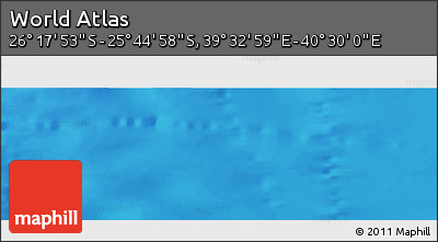 Physical Panoramic Map of the Area around 26° 1' 26" S, 40° 1' 29" E