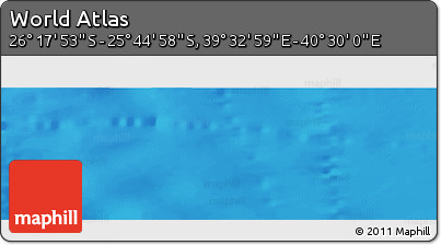 Physical Panoramic Map of the Area around 26° 1' 26" S, 40° 1' 29" E