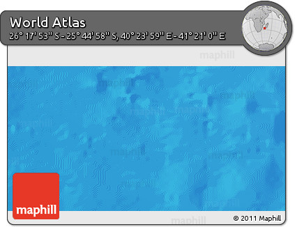 Physical 3D Map of the Area around 26° 1' 26" S, 40° 52' 30" E