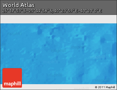 Physical 3D Map of the Area around 26° 1' 26" S, 40° 52' 30" E