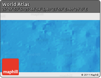 Physical 3D Map of the Area around 26° 1' 26" S, 40° 52' 30" E
