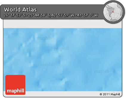 Physical 3D Map of the Area around 26° 1' 26" S, 42° 25' 29" W