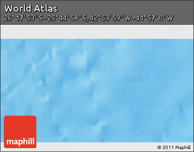 Physical 3D Map of the Area around 26° 1' 26" S, 42° 25' 29" W