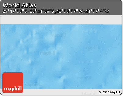 Physical 3D Map of the Area around 26° 1' 26" S, 42° 25' 29" W