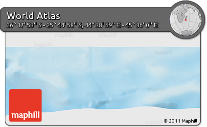 Physical Panoramic Map of the Area around 26° 1' 26" S, 45° 7' 30" E