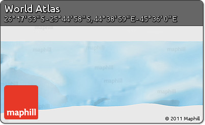 Physical Panoramic Map of the Area around 26° 1' 26" S, 45° 7' 30" E
