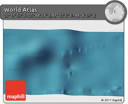 Satellite 3D Map of the Area around 26° 1' 26" S, 47° 40' 29" E