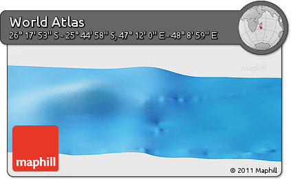 Physical Panoramic Map of the Area around 26° 1' 26" S, 47° 40' 29" E