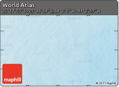 Shaded Relief Map of the Area around 26° 1' 26" S, 47° 31' 29" W
