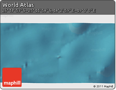 Satellite 3D Map of the Area around 26° 1' 26" S, 48° 31' 29" E
