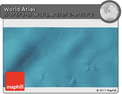 Satellite 3D Map of the Area around 26° 1' 26" S, 49° 22' 30" E