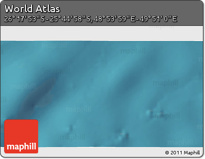 Satellite 3D Map of the Area around 26° 1' 26" S, 49° 22' 30" E