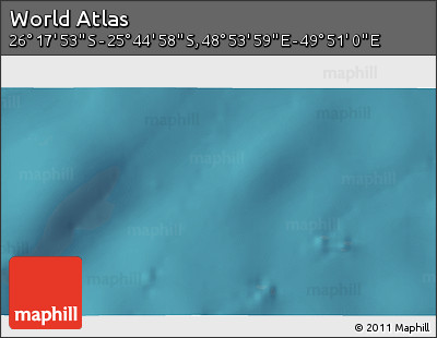 Satellite 3D Map of the Area around 26° 1' 26" S, 49° 22' 30" E