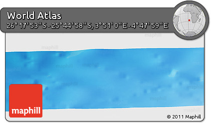 Physical Panoramic Map of the Area around 26° 1' 26" S, 4° 19' 30" E