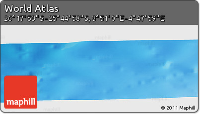 Physical Panoramic Map of the Area around 26° 1' 26" S, 4° 19' 30" E