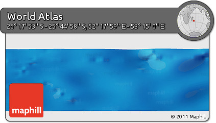 Physical Panoramic Map of the Area around 26° 1' 26" S, 52° 46' 29" E