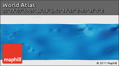 Physical Panoramic Map of the Area around 26° 1' 26" S, 52° 46' 29" E