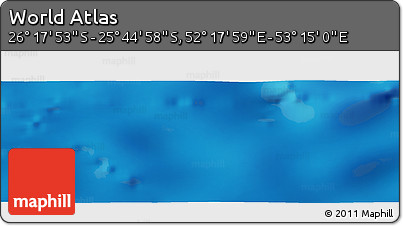 Physical Panoramic Map of the Area around 26° 1' 26" S, 52° 46' 29" E