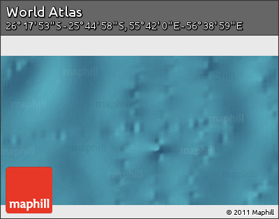 Satellite 3D Map of the Area around 26° 1' 26" S, 56° 10' 29" E