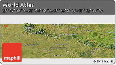 Satellite Panoramic Map of the Area around 26° 1' 26" S, 56° 1' 29" W