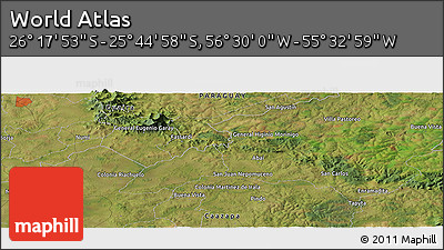 Satellite Panoramic Map of the Area around 26° 1' 26" S, 56° 1' 29" W