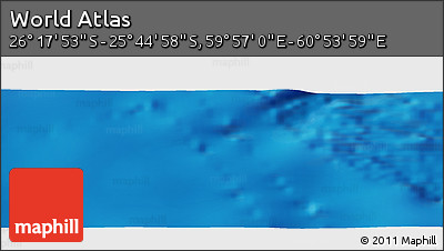 Physical Panoramic Map of the Area around 26° 1' 26" S, 60° 25' 29" E