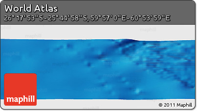 Physical Panoramic Map of the Area around 26° 1' 26" S, 60° 25' 29" E
