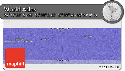 Political Panoramic Map of the Area around 26° 1' 26" S, 62° 49' 30" W