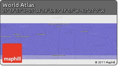 Political Panoramic Map of the Area around 26° 1' 26" S, 62° 49' 30" W