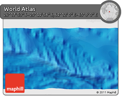 Political 3D Map of the Area around 26° 1' 26" S, 64° 40' 30" E