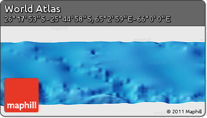 Physical Panoramic Map of the Area around 26° 1' 26" S, 65° 31' 30" E