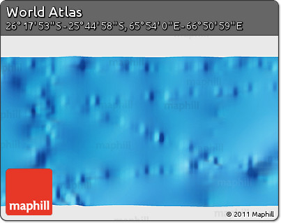 Physical 3D Map of the Area around 26° 1' 26" S, 66° 22' 30" E