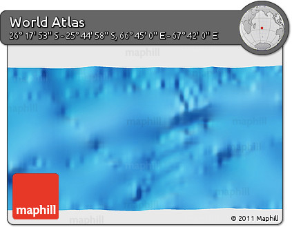 Physical 3D Map of the Area around 26° 1' 26" S, 67° 13' 29" E