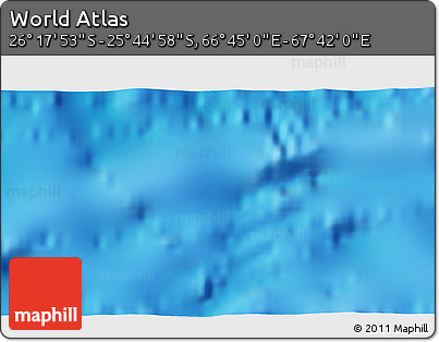 Physical 3D Map of the Area around 26° 1' 26" S, 67° 13' 29" E