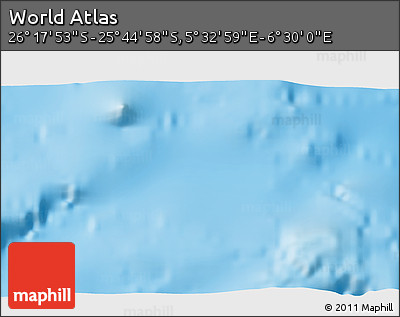 Physical 3D Map of the Area around 26° 1' 26" S, 6° 1' 30" E