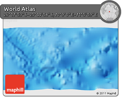 Physical 3D Map of the Area around 26° 1' 26" S, 70° 37' 30" E