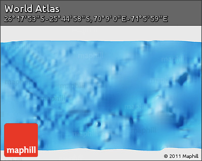 Physical 3D Map of the Area around 26° 1' 26" S, 70° 37' 30" E