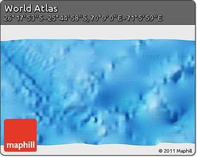 Physical 3D Map of the Area around 26° 1' 26" S, 70° 37' 30" E