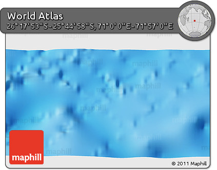 Physical 3D Map of the Area around 26° 1' 26" S, 71° 28' 29" E