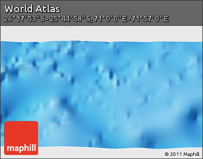 Physical 3D Map of the Area around 26° 1' 26" S, 71° 28' 29" E