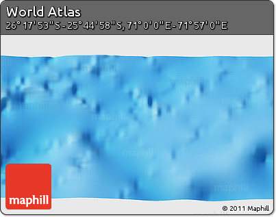 Physical 3D Map of the Area around 26° 1' 26" S, 71° 28' 29" E
