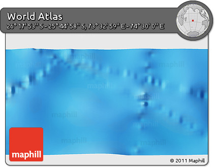 Physical 3D Map of the Area around 26° 1' 26" S, 74° 1' 30" E