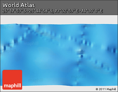 Physical 3D Map of the Area around 26° 1' 26" S, 74° 1' 30" E