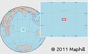 Gray Location Map of the area around 26° 1' 26" S, 74° 52' 30" E