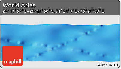 Physical Panoramic Map of the Area around 26° 1' 26" S, 74° 52' 30" E
